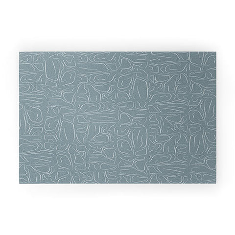 DENY Designs Abstract Lines Blue Welcome Mat