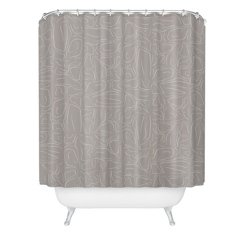 DENY Designs Abstract Lines Light Gray Shower Curtain