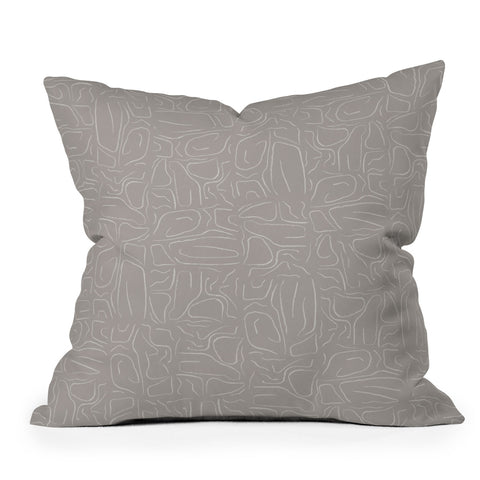 DENY Designs Abstract Lines Light Gray Outdoor Throw Pillow
