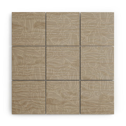 DENY Designs Abstract Lines Light Gray Wood Wall Mural