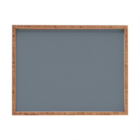 DENY Designs Block Print Dot Blue Rectangular Tray