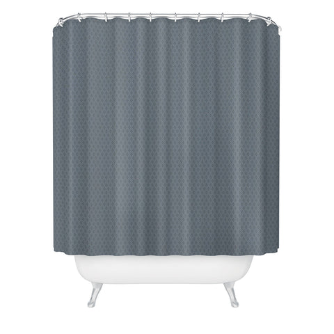 DENY Designs Block Print Dot Blue Shower Curtain