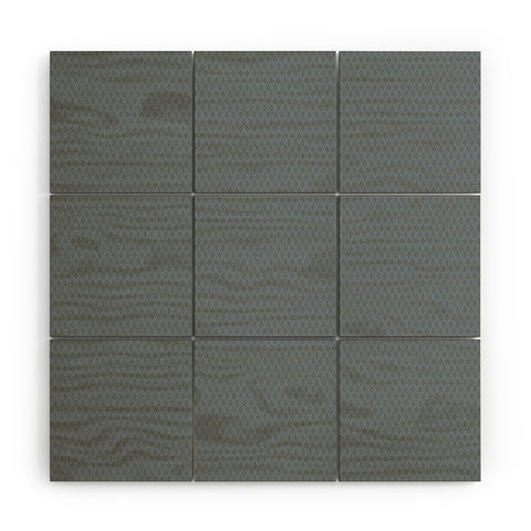 DENY Designs Block Print Dot Blue Wood Wall Mural