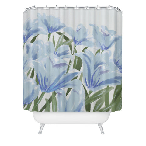 DENY Designs blue blooms Shower Curtain