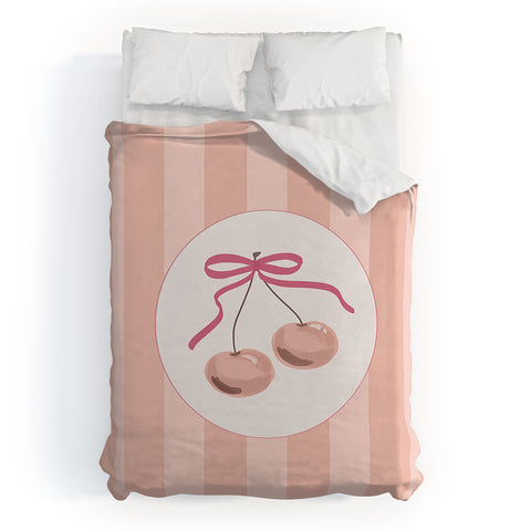 DENY Designs Bow Cherries Duvet Cover