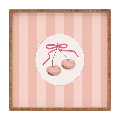 DENY Designs Bow Cherries Square Tray
