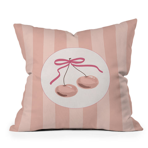 DENY Designs Bow Cherries Throw Pillow