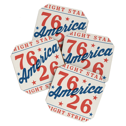 DENY Designs Bright Stars Bright Stripes Coaster Set