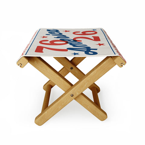 DENY Designs Bright Stars Bright Stripes Folding Stool
