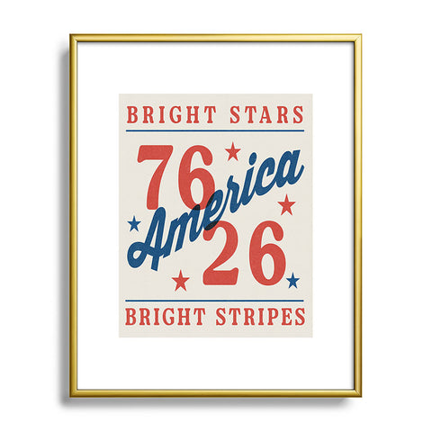 DENY Designs Bright Stars Bright Stripes Metal Framed Art Print