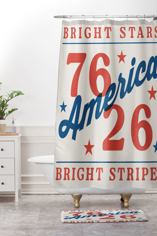 DENY Designs Bright Stars Bright Stripes Shower Curtain And Mat