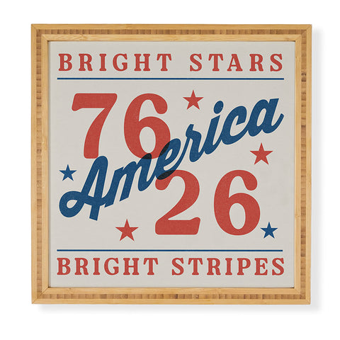 DENY Designs Bright Stars Bright Stripes Framed Wall Art
