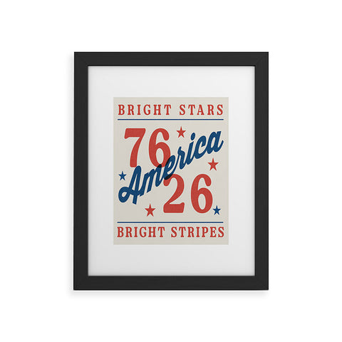 DENY Designs Bright Stars Bright Stripes Framed Art Print