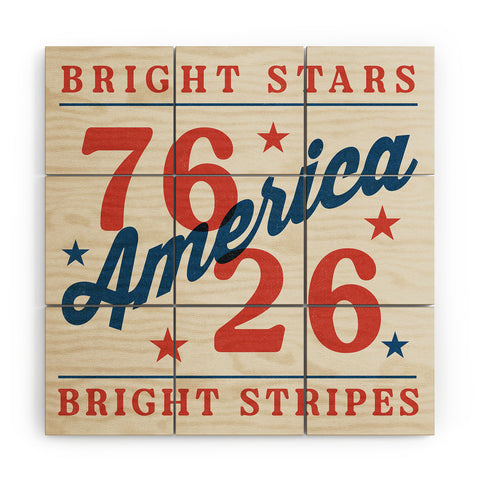 DENY Designs Bright Stars Bright Stripes Wood Wall Mural