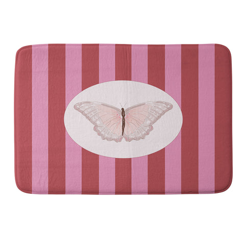 DENY Designs butterfly stripes Memory Foam Bath Mat