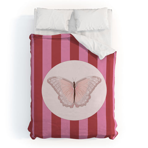 DENY Designs butterfly stripes Duvet Cover