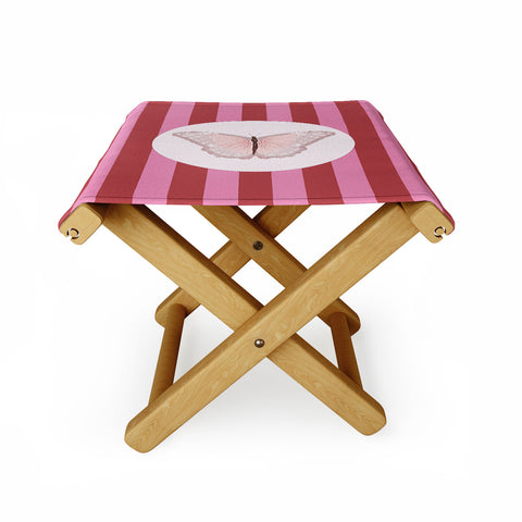 DENY Designs butterfly stripes Folding Stool