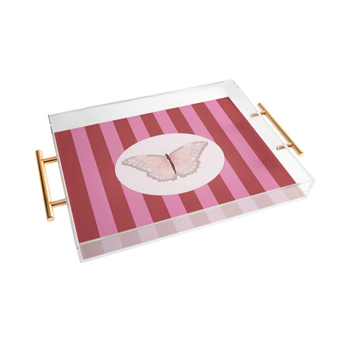 DENY Designs butterfly stripes Acrylic Tray