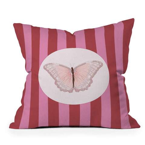 DENY Designs butterfly stripes Outdoor Throw Pillow