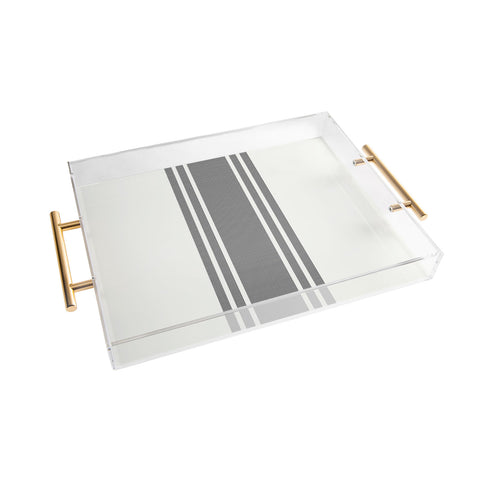 Deny Designs BW Stripe Grey Acrylic Tray