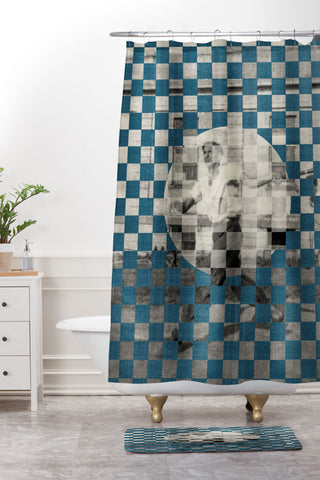 DENY Designs Checker Collage Shower Curtain And Mat