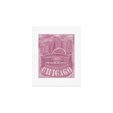 DENY Designs Chicago Landmarks in Blush Art Print