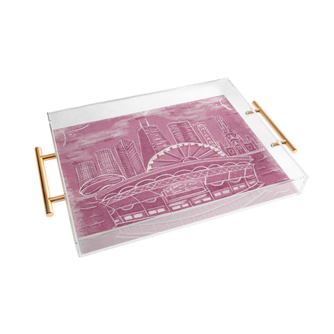 DENY Designs Chicago Landmarks in Blush Acrylic Tray