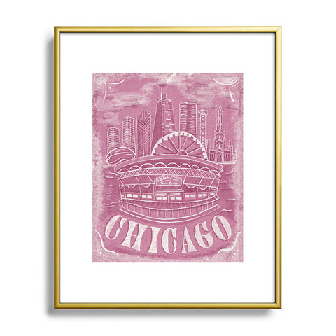 DENY Designs Chicago Landmarks in Blush Metal Framed Art Print