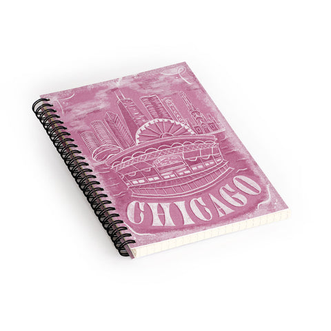 DENY Designs Chicago Landmarks in Blush Spiral Notebook