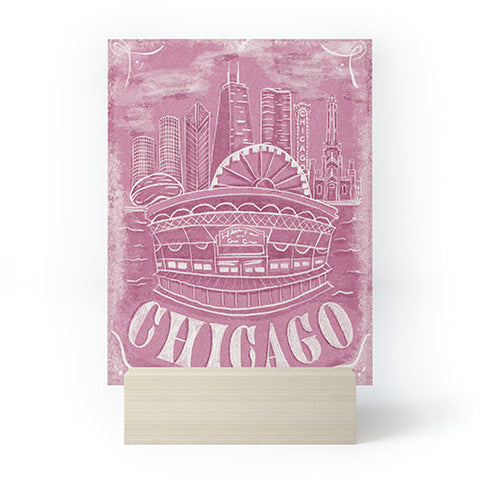 DENY Designs Chicago Landmarks in Blush Mini Art Print