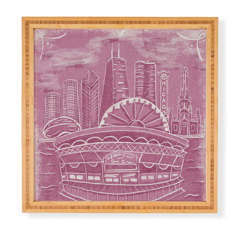 DENY Designs Chicago Landmarks in Blush Framed Wall Art