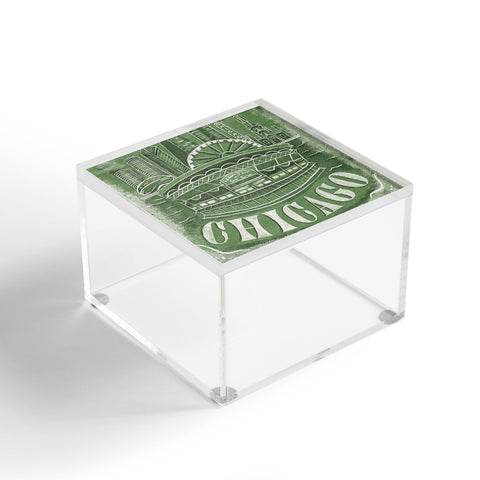 DENY Designs Chicago Landmarks in Green Acrylic Box