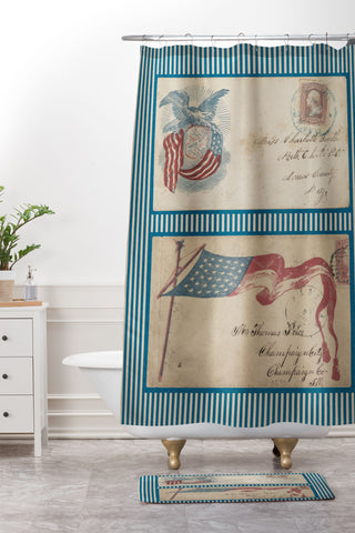 DENY Designs Civil War Envelopes Shower Curtain And Mat