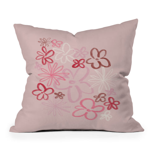 DENY Designs daisy pinks Throw Pillow
