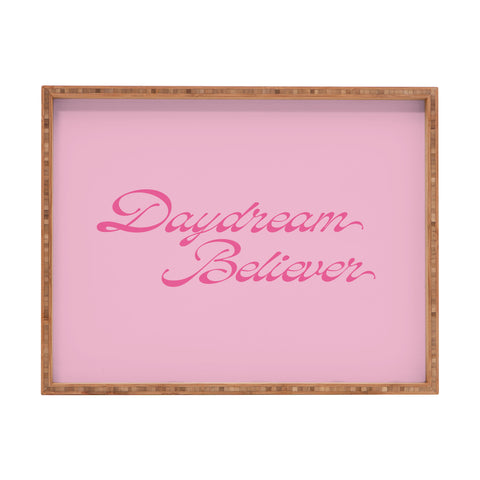 DENY Designs Daydream Believer Pink Rectangular Tray
