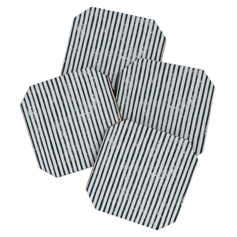 DENY Designs Distressed Chunky Stripe Coaster Set