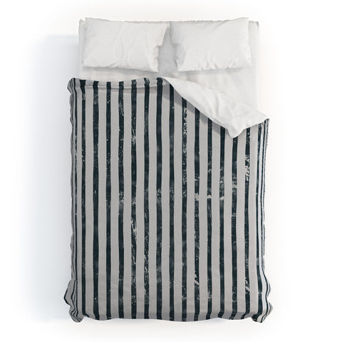 DENY Designs Distressed Chunky Stripe Duvet Cover