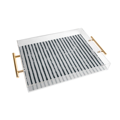 DENY Designs Distressed Chunky Stripe Acrylic Tray