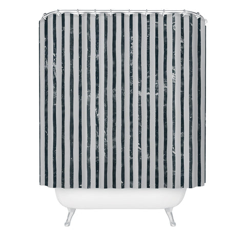 DENY Designs Distressed Chunky Stripe Shower Curtain