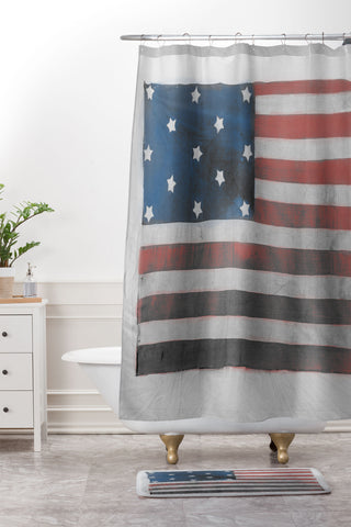 DENY Designs Flag Attributed to Elizabeth Schuyler Hamilton Shower Curtain And Mat