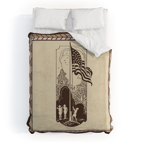 DENY Designs Flag Raisers Striped Square Duvet Cover