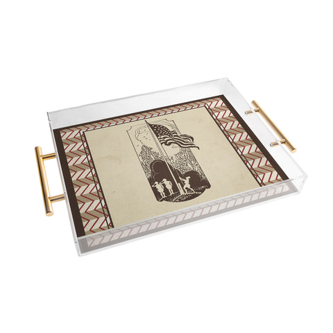 DENY Designs Flag Raisers Striped Square Acrylic Tray