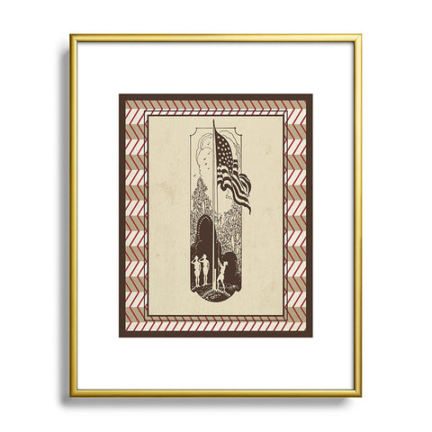 DENY Designs Flag Raisers Striped Square Metal Framed Art Print