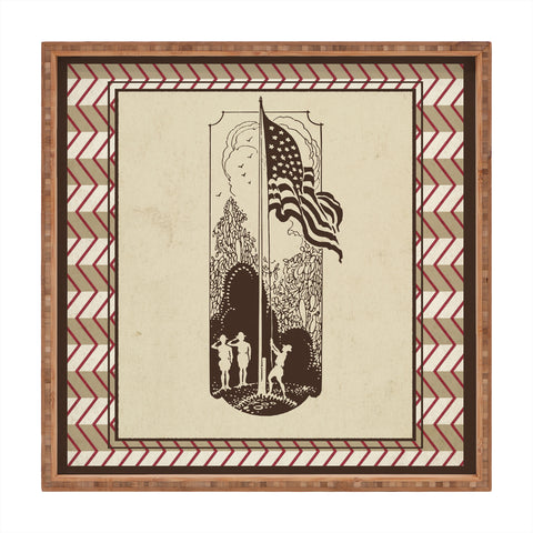 DENY Designs Flag Raisers Striped Square Square Tray