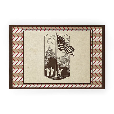 DENY Designs Flag Raisers Striped Square Welcome Mat