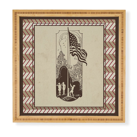 DENY Designs Flag Raisers Striped Square Framed Wall Art