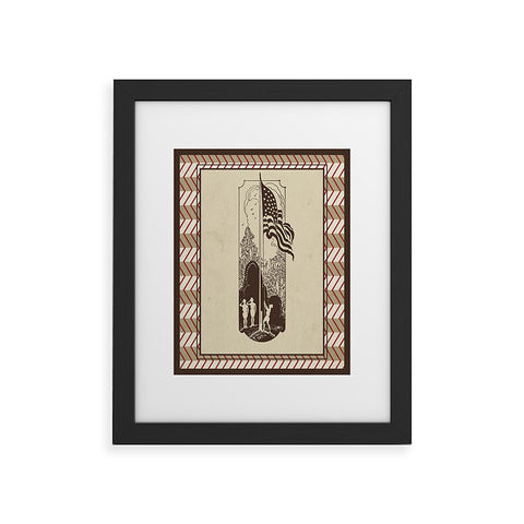 DENY Designs Flag Raisers Striped Square Framed Art Print