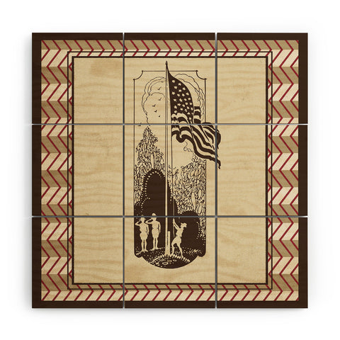 DENY Designs Flag Raisers Striped Square Wood Wall Mural