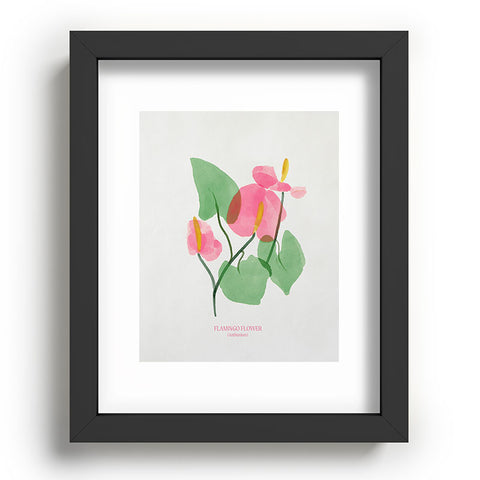 DENY Designs flamingo flower Recessed Framing Rectangle