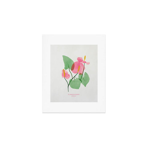 DENY Designs flamingo flower Art Print